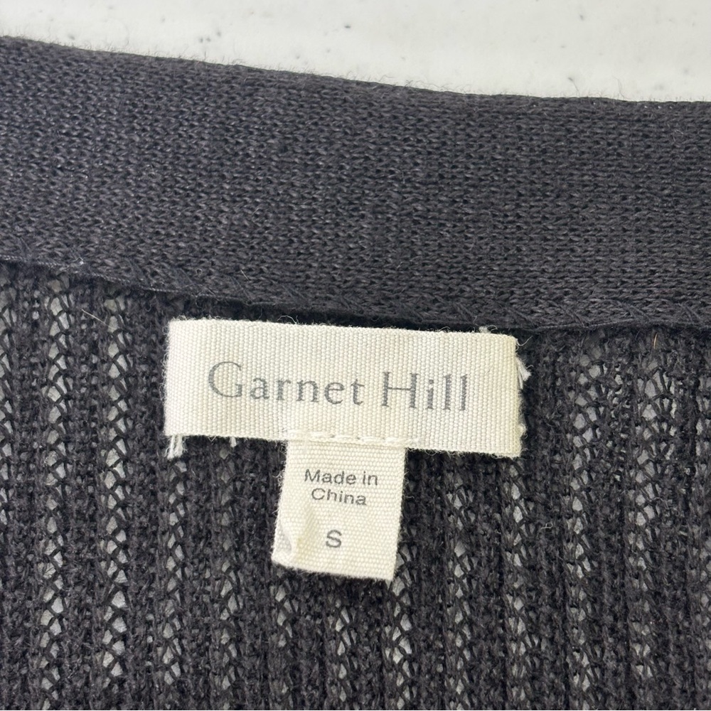 Garnet Hill Black Organic Linen Cardigan - Picture 3 of 7